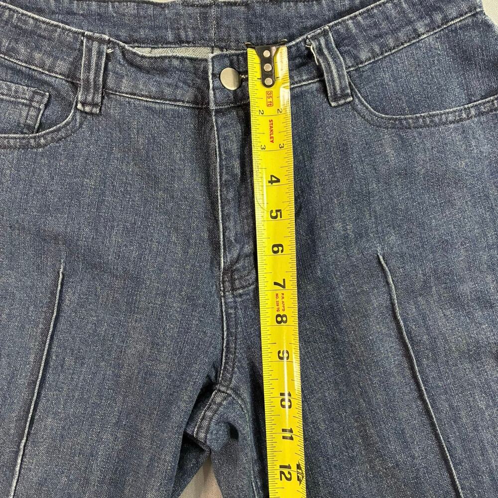 Women's Wide Leg Flare Jeans 30x31 Blue High Rise Stretch Denim Unbranded - Picture 8 of 12